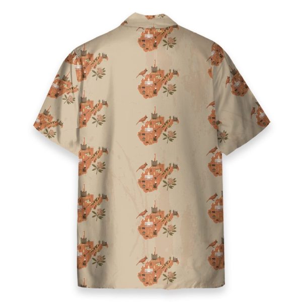 Awesome West Virginia Map Tropical Hawaiian Shirt
