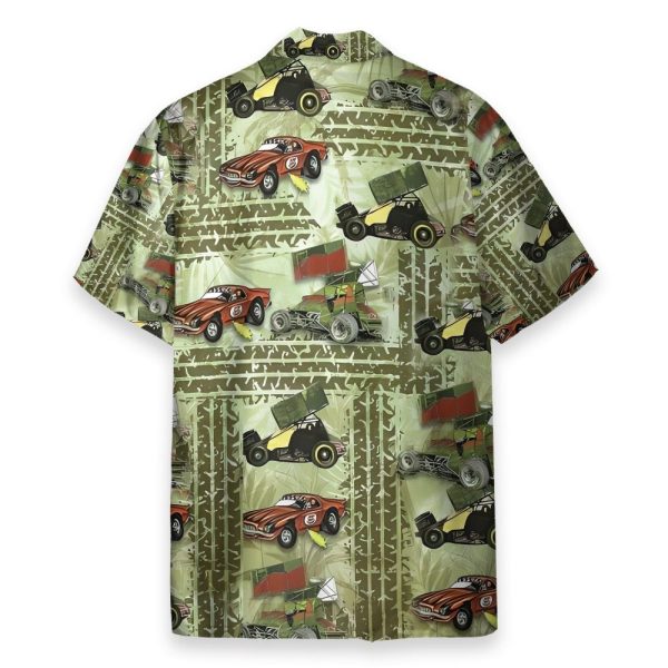 Dirt Track Racing Men'S Button'S Up Shirts Hawaiian Shirt & Beach Shorts