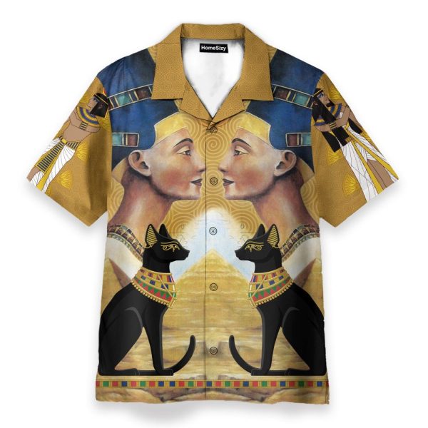 King And Black Cat Egypt Hawaiian Shirt