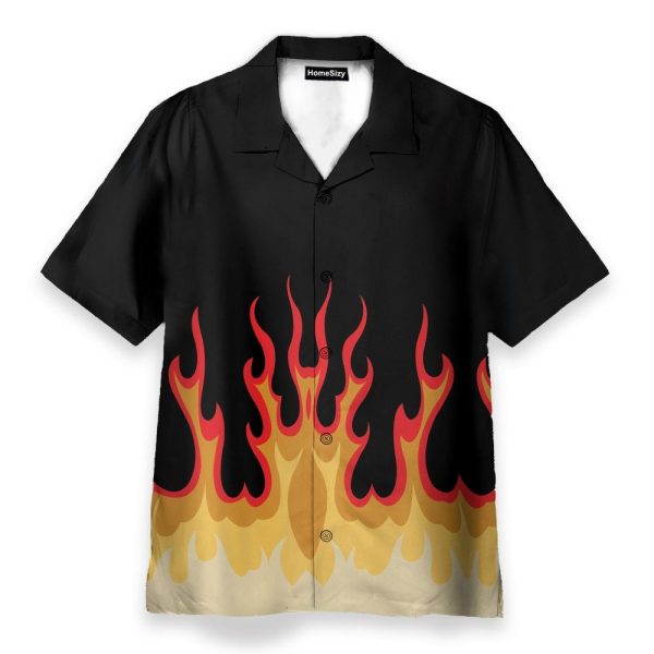 Fire Hot Rod Flames Cosplay Costume Hawaiian Shirt & Beach Shorts