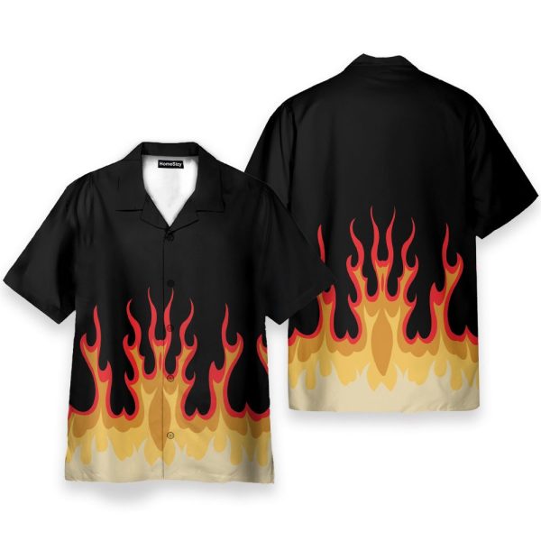 Fire Hot Rod Flames Cosplay Costume Hawaiian Shirt & Beach Shorts