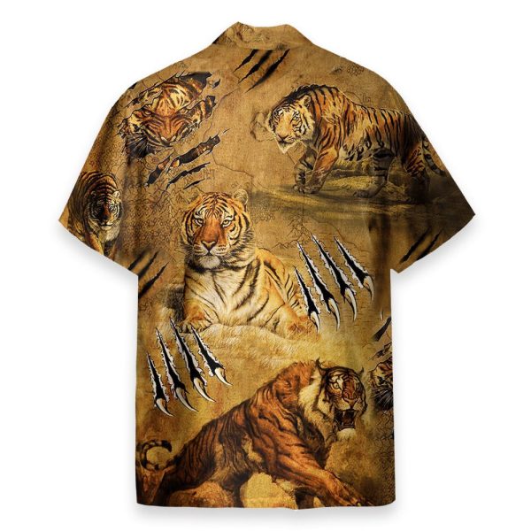 Tiger Claw Men'S Button'S Up Shirts Hawaiian Shirt