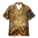 Tiger Claw Men'S Button'S Up Shirts Hawaiian Shirt