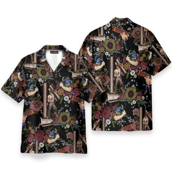 Ironworker Tropical Flowers Pattern Hawaiian Shirt