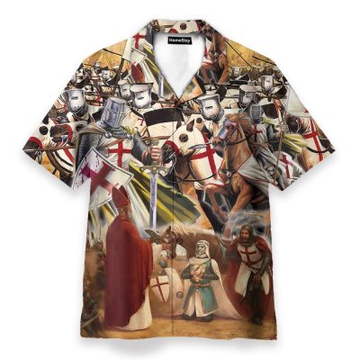Templar Knight Men'S Button'S Up Shirts Hawaiian Shirt