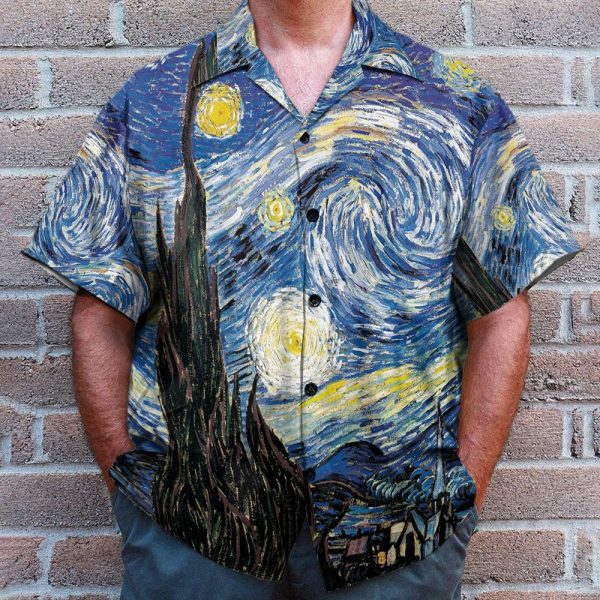 Starry Night Summer Beach Hawaiian Shirt