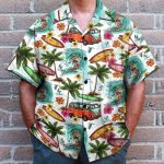 Surfing And Hippie Vans On The Beaches Hawaiian Shirt