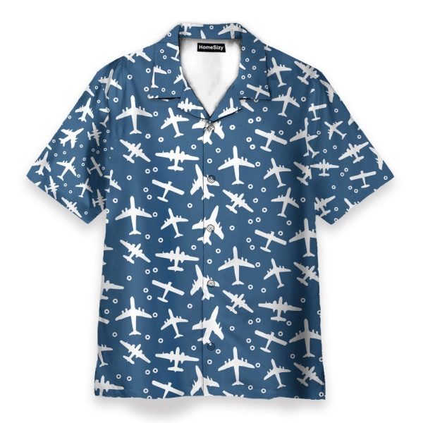 Blue And White Aeroplanes Hawaiian Shirt & Beach Shorts