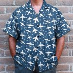 Blue And White Aeroplanes Hawaiian Shirt & Beach Shorts