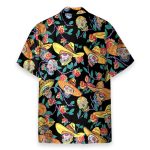 Mexico Benny?S Sugar Skulls Day Of The Dead Camp Hawaiian Shirt & Beach Shorts