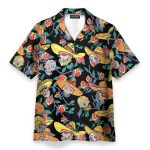 Mexico Benny?S Sugar Skulls Day Of The Dead Camp Hawaiian Shirt & Beach Shorts