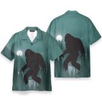 Bigfoot In Night Men'S Button'S Up Shirts Hawaiian Shirt