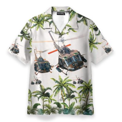 United States Army Huey Helicopter Hawaiian Shirt