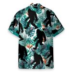 Bigfoot Walking Men'S Button'S Up Shirts Hawaiian Shirt