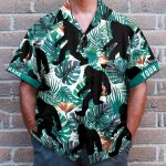 Bigfoot Walking Men'S Button'S Up Shirts Hawaiian Shirt