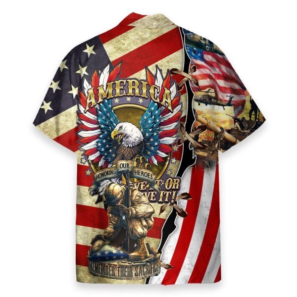 Soldier And Eagle American 4Th July America Independence Day Hawaiian Shirt