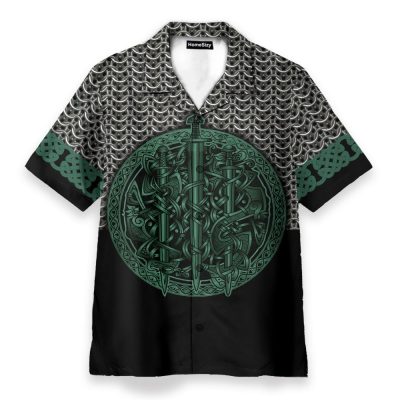 Mix Celtic Patterns Green Men'S Button'S Up Shirts Hawaiian Shirt