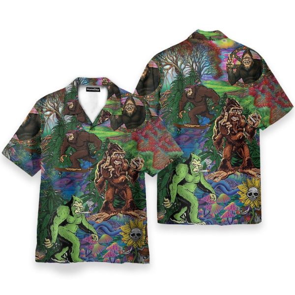 Hippie Bigfoot, Keep It Wild And Free Hawaiian Shirt