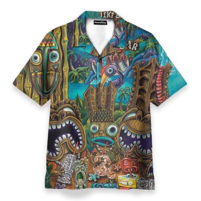 Aloha Tiki Men'S Button'S Up Shirts Hawaiian Shirt