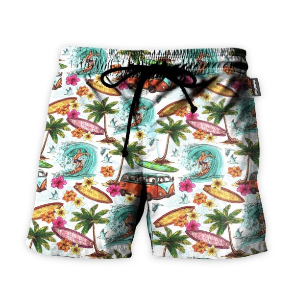 Surfing And Hippie Vans On The Beaches Hawaiian Shirt