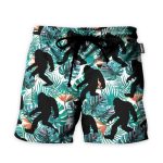 Bigfoot Walking Men'S Button'S Up Shirts Hawaiian Shirt