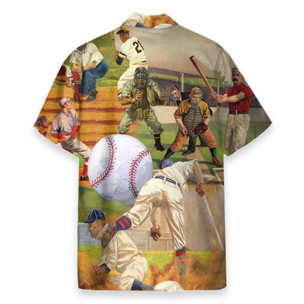Playing Baseball Men'S Button'S Up Shirts Hawaiian Shirt
