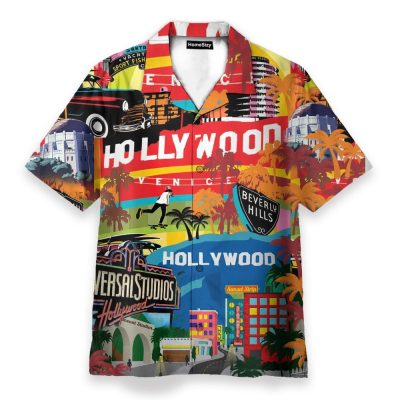 Hollywood Los Angeles City Aloha Hawaiian Shirt