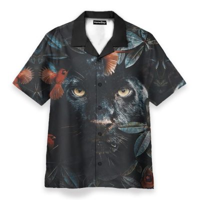 Flower Cardinal Panther Hawaiian Shirt