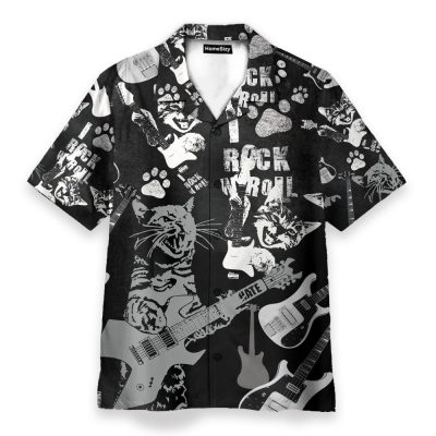 Rock N Roll Cats Make A Statement Hawaiian Shirt