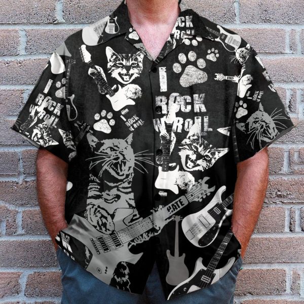 Rock N Roll Cats Make A Statement Hawaiian Shirt