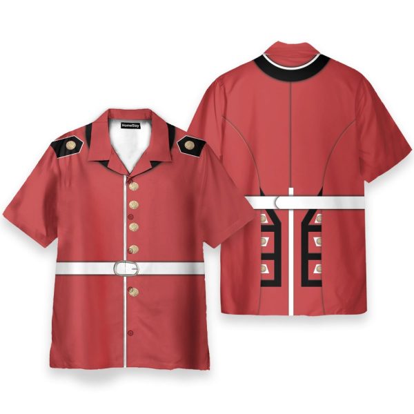 Queen'S Guard Cosplay Costume Hawaiian Shirt & Beach Shorts