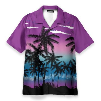 Coconut Tree On Beautiful Sunset Hawaiian Shirt & Beach Shorts