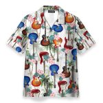 Guitar Tropical Flowers Pattern Hawaiian Shirt