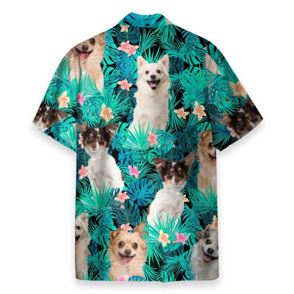 Chihuahua In Tropical Green Leaves Hawaiian Shirt