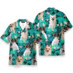 Chihuahua In Tropical Green Leaves Hawaiian Shirt