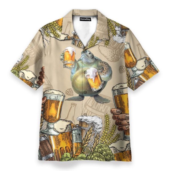 Turtle And Beer Hawaiian Shirt