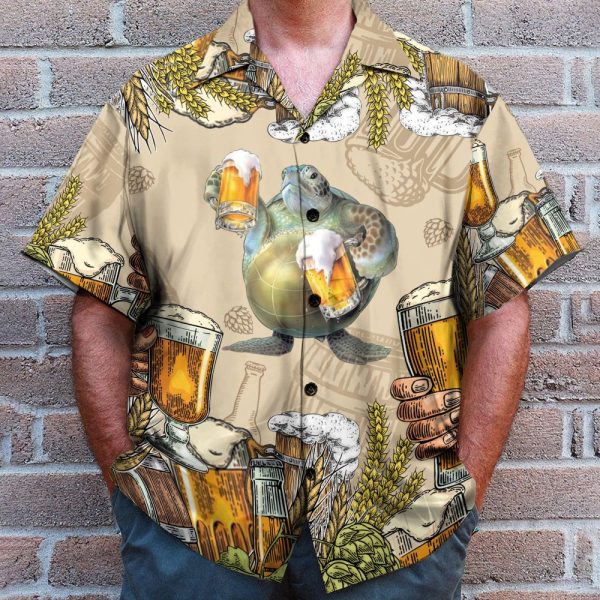 Turtle And Beer Hawaiian Shirt