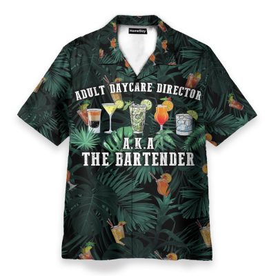 Aldult Daycare Director Aka The Bartender Tropical Pattern Hawaiian Shirt