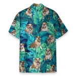 England Bulldog Tropical Leaves Pattern Hawaiian Shirt