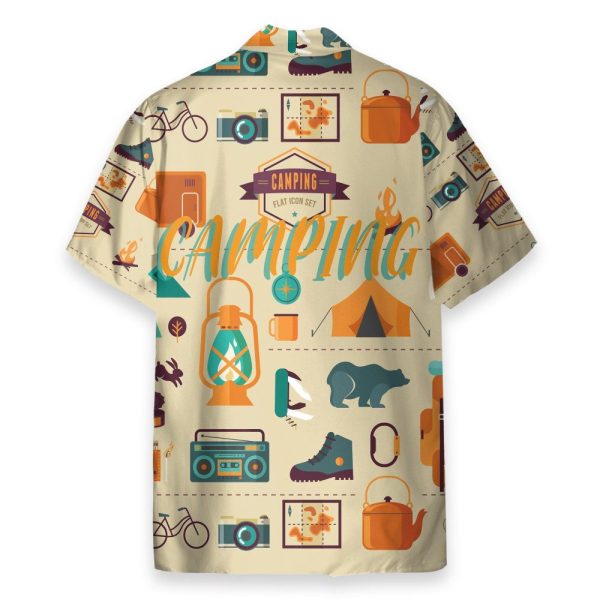 Camping Men'S Button'S Up Shirts Hawaiian Shirt & Beach Shorts