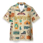 Camping Men'S Button'S Up Shirts Hawaiian Shirt & Beach Shorts