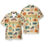 Camping Men'S Button'S Up Shirts Hawaiian Shirt & Beach Shorts