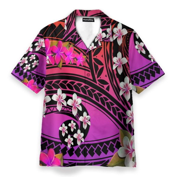 Plumeria Polynesian Purple Hawaiian Shirt