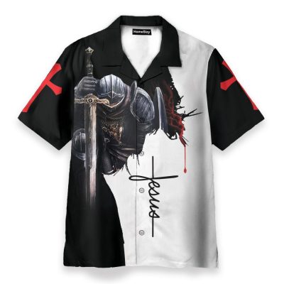 Jesus Men'S Button'S Up Shirts Hawaiian Shirt