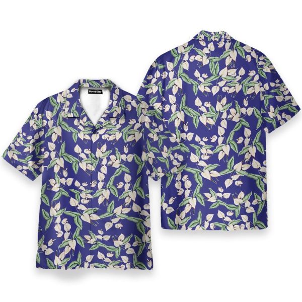 Tom Selleck Magnum Pi Movie Mini Anthurium Blue Cosplay Costume Hawaiian Shirt & Beach Shorts