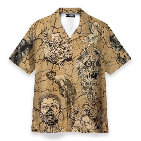 Amazing Zombies Desert Men'S Button'S Up Shirts Hawaiian Shirt