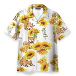 Akita Sunflower Funny Button'S Up Shirts Hawaiian Shirt