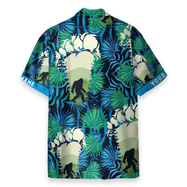 Bigfoot Footprint Men'S Button'S Up Shirts Hawaiian Shirt & Beach Shorts