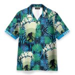 Bigfoot Footprint Men'S Button'S Up Shirts Hawaiian Shirt & Beach Shorts