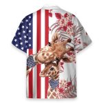 Giraffe 4Th July America Independence Day America Flag Pattern Hawaiian Shirt